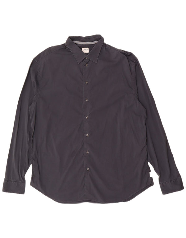 Armani Collezioni Ανδρικό πουκάμισο 2XL Navy Blue βαμβακερό