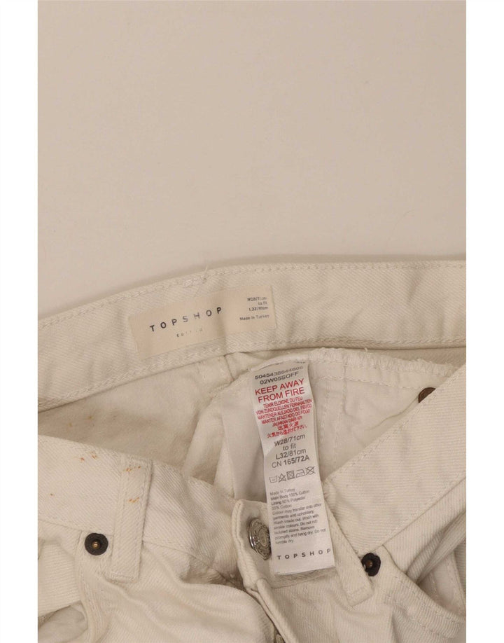 Γυναικείο τζιν σορτς Topshop W28 Μεσαίο λευκό πολυεστέρα