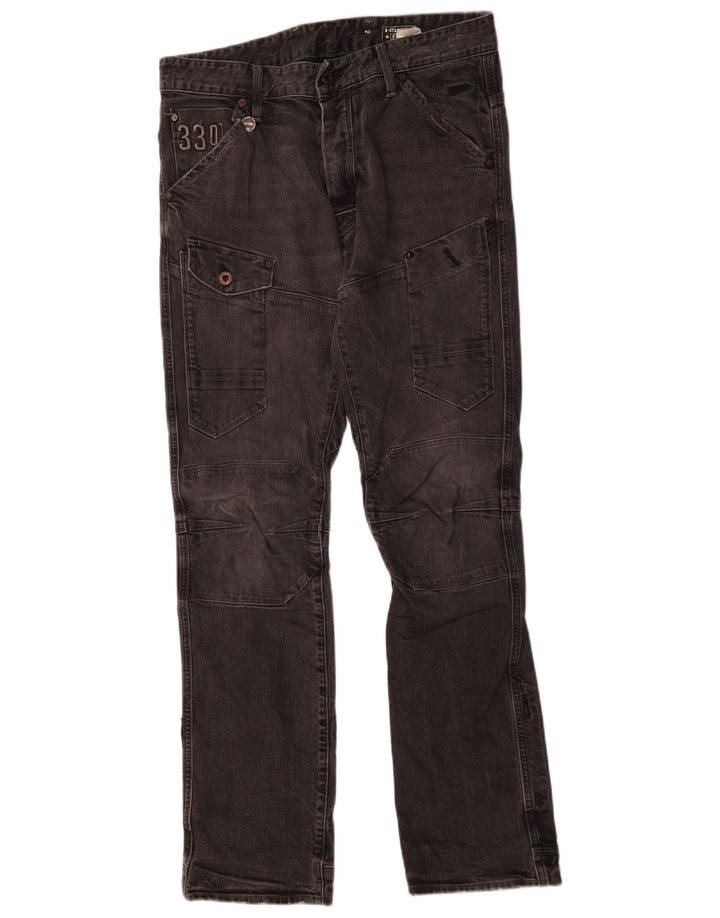 Ανδρικό G-Star 3301 Cargo Straight Jeans W34 L32 Μαύρο βαμβακερό