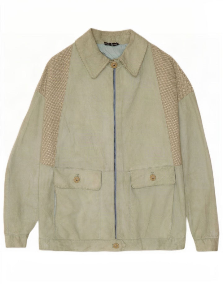 Vintage Γυναικείο Suede Jacket IT 44 Μεσαίου Πράσινο Δερμάτινο