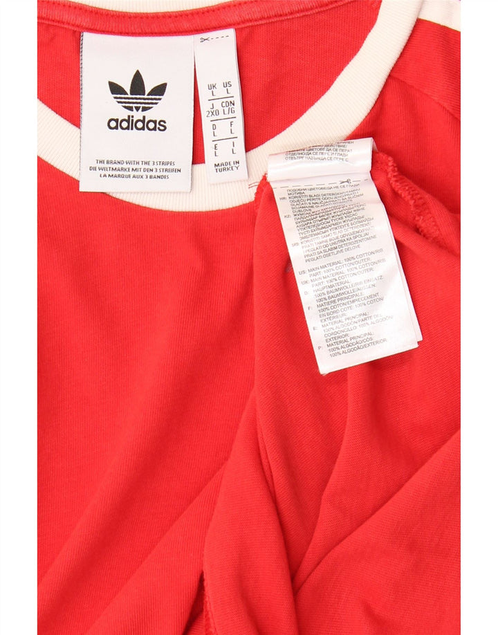 Ανδρικό T-Shirt ADIDAS Top μεγάλο κόκκινο βαμβακερό