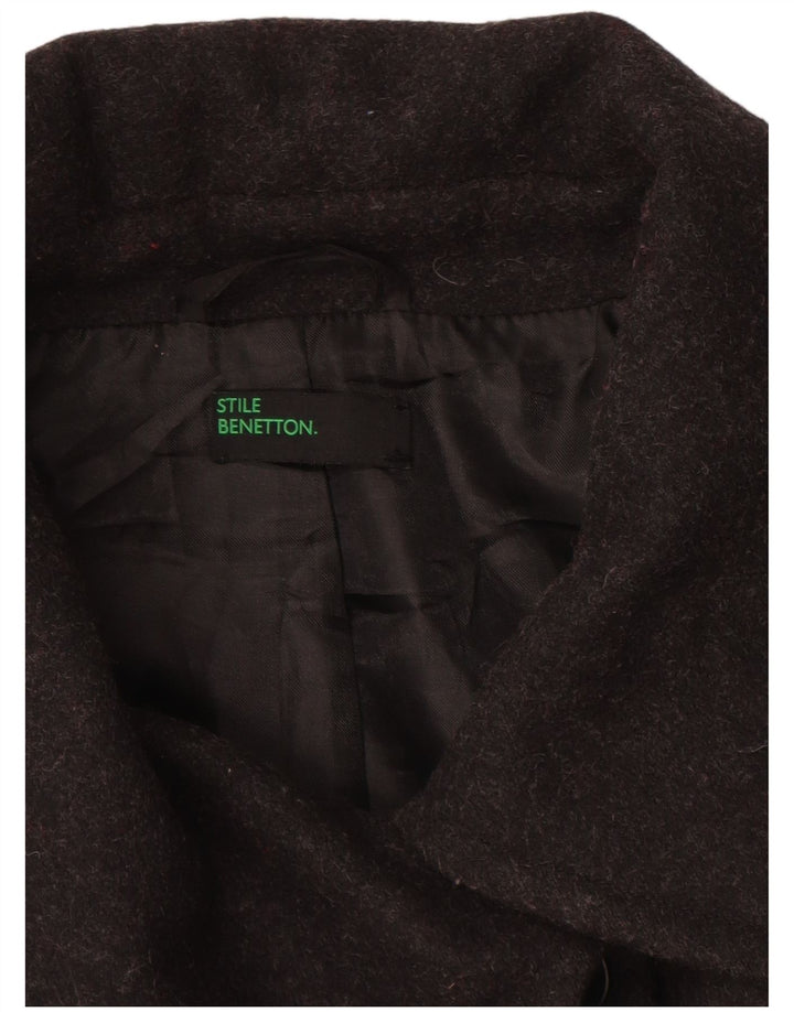 BENETTON Γυναικείο Παλτό IT 46 Μεγάλο Γκρι Μαλλί