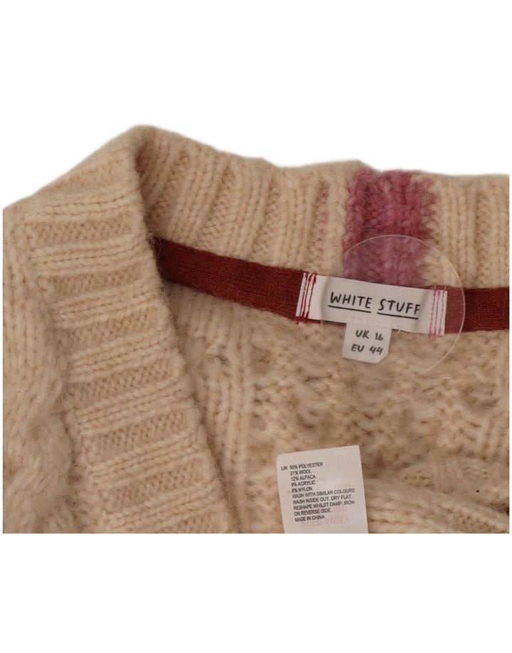 Γυναικεία ζακέτα White Stuff UK 16 Large Beige Polyester