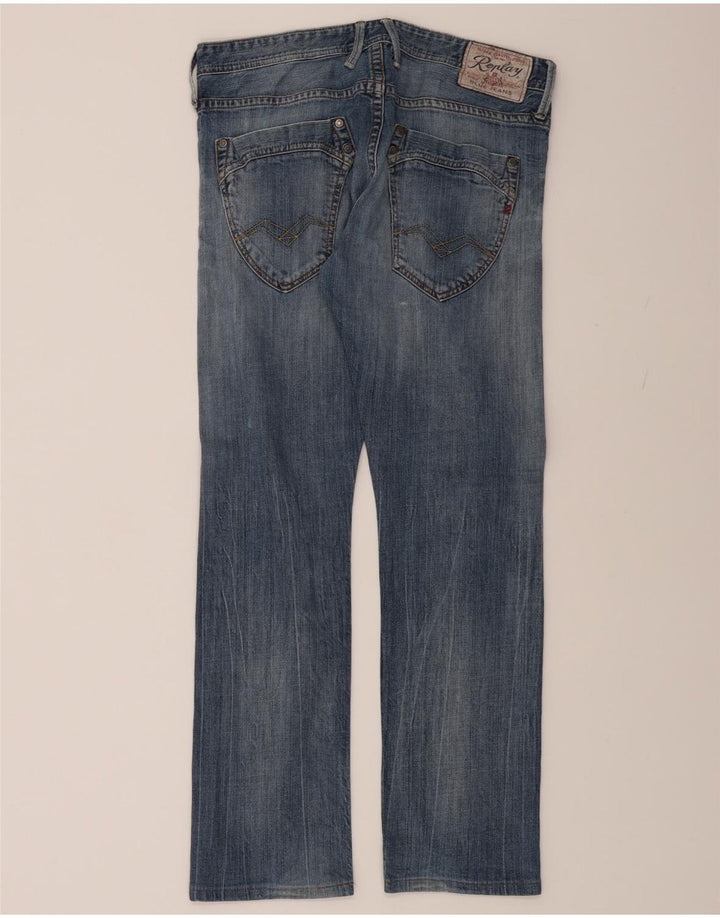 REPLAY Mens Straight Jeans W33 L29 Blue Vintage Replay and Second-Hand Replay from Messina Hembry 