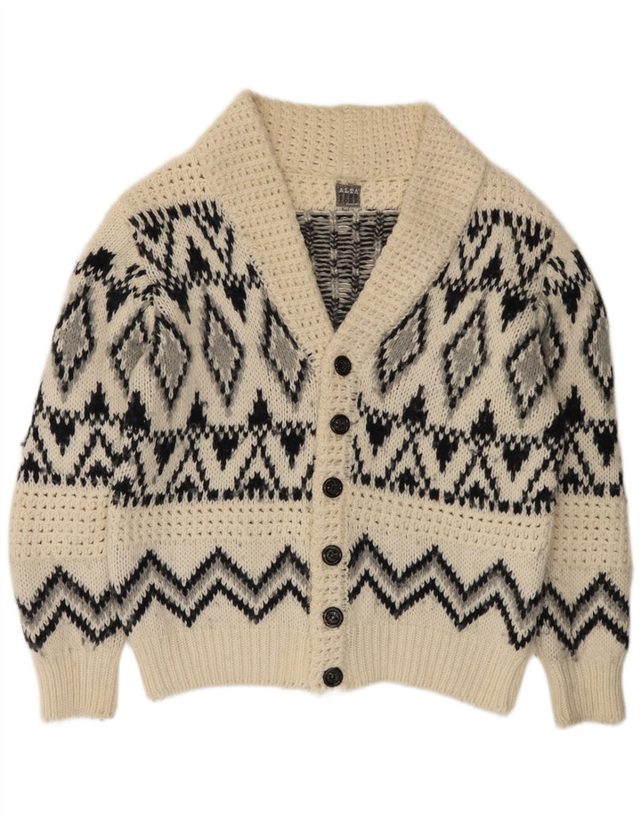 Ανδρικό πουλόβερ ζακέτα Altatensione Medium Off White Fair Isle Acrylic