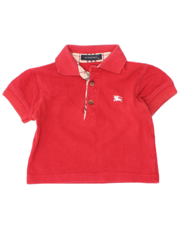 Burberry Baby Boys Polo πουκάμισο 6-9 μηνών κόκκινο βαμβακερό