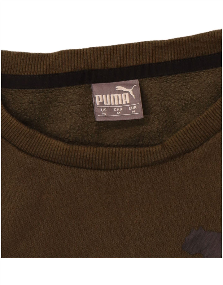 Ανδρικό γραφικό φούτερ Puma Jumper Medium Khaki Βαμβακερό