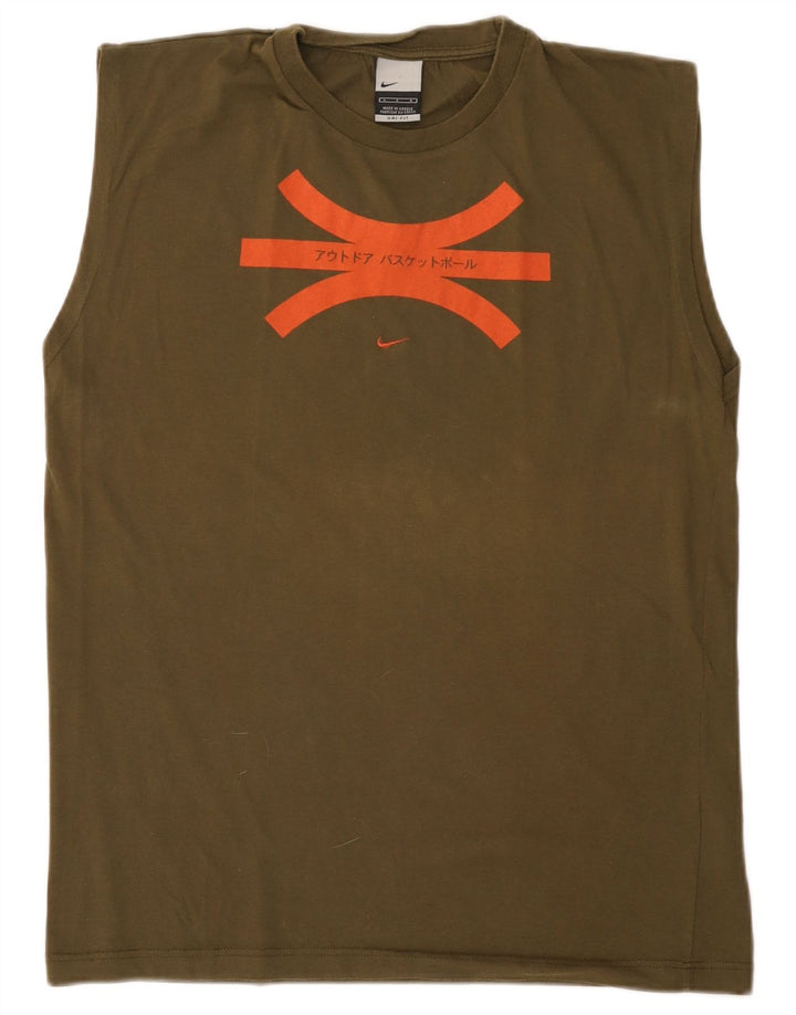 Γραφικό γιλέκο Nike, ανδρικό Dri Fit, μεγάλο βαμβακερό χακί