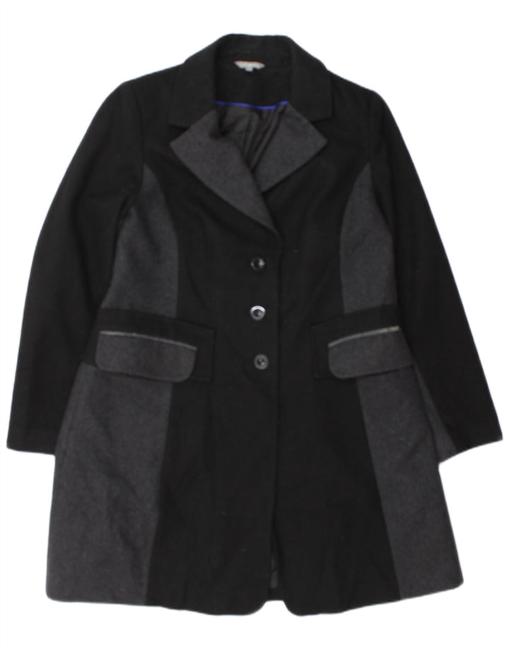 Γυναικείο παλτό Marks & Spencer UK 16 Large Black Colourblock Wool