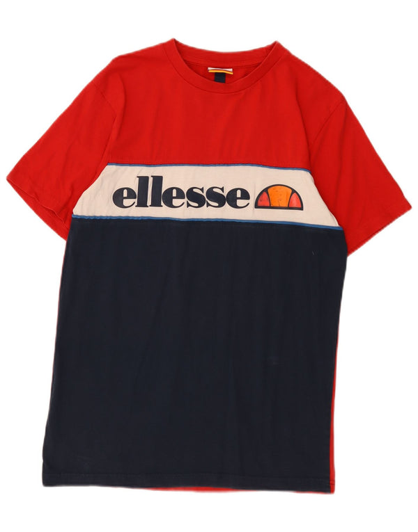 Ανδρικό γραφικό T-Shirt Ellesse Top XS Red Colourblock Βαμβακερό