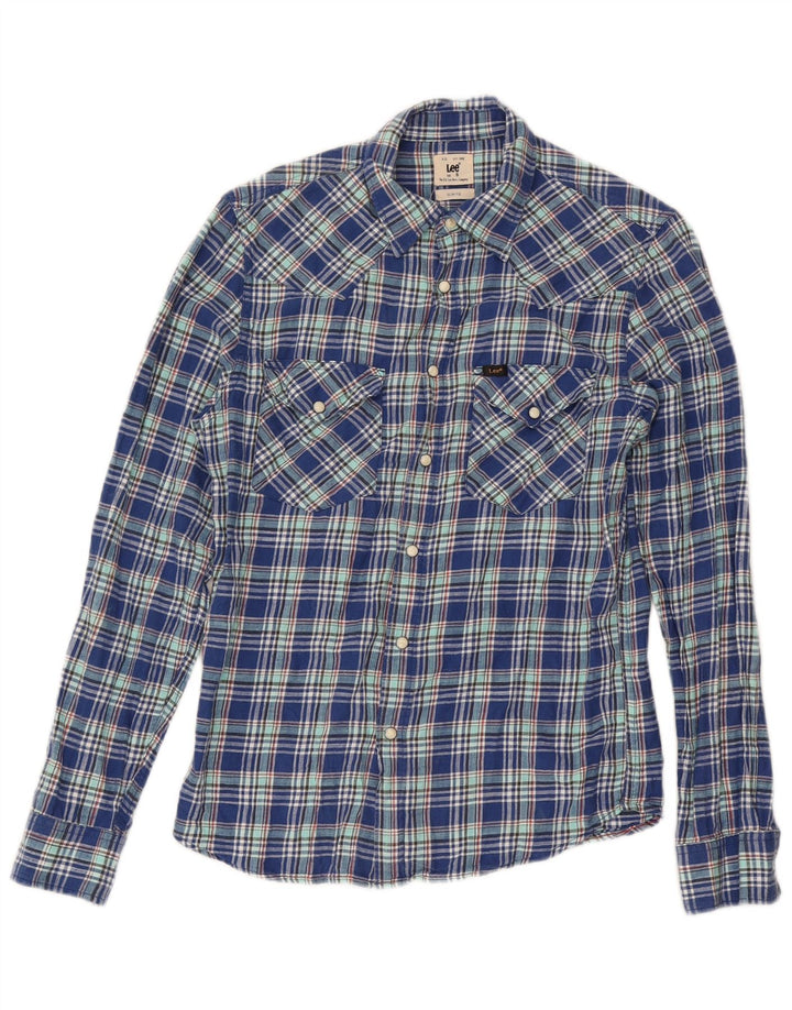 Ανδρικό φανελένιο πουκάμισο Lee Slim Fit, Μπλε βαμβακερό