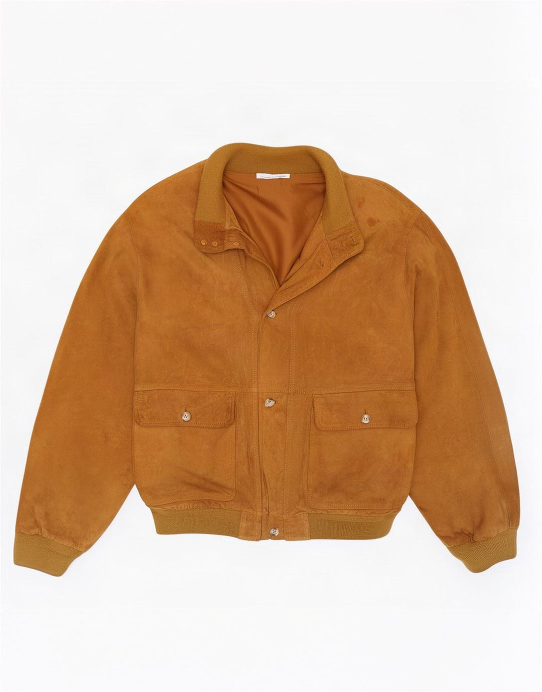 Vintage Ανδρικό Suede Bomber Jacket IT 56 3XL Beige Leather