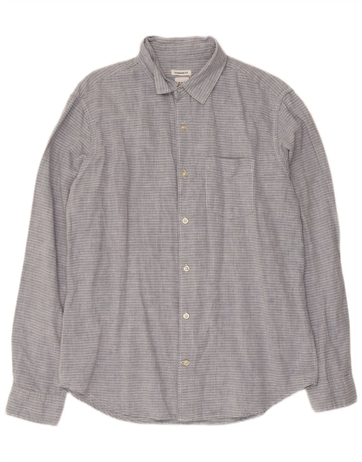 Ανδρικό πουκάμισο Gap Standard Fit, μεσαίο γκρι pinstripe