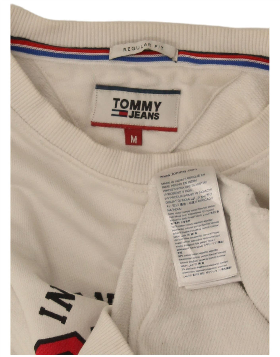 Ανδρικό φούτερ Tommy Hilfiger Regular Fit Jumper Μεσαίο λευκό βαμβακερό