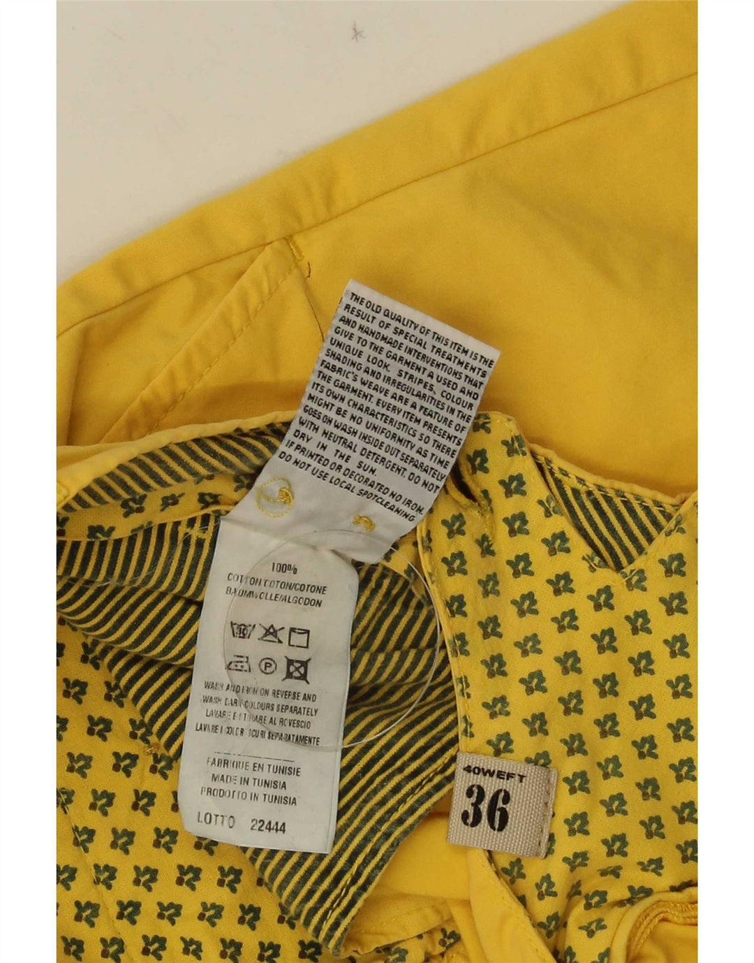 Ανδρικό σορτς Chino 40Weft W36 μεγάλο κίτρινο βαμβακερό