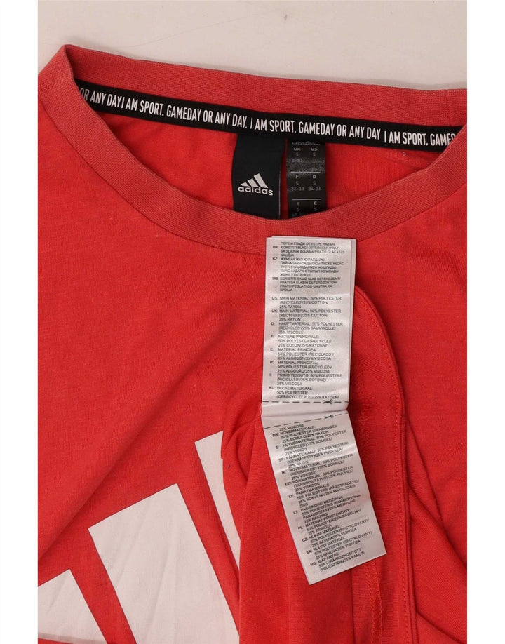 Γυναικείο γραφικό γιλέκο Adidas Top UK 8/10 Small Red Polyester