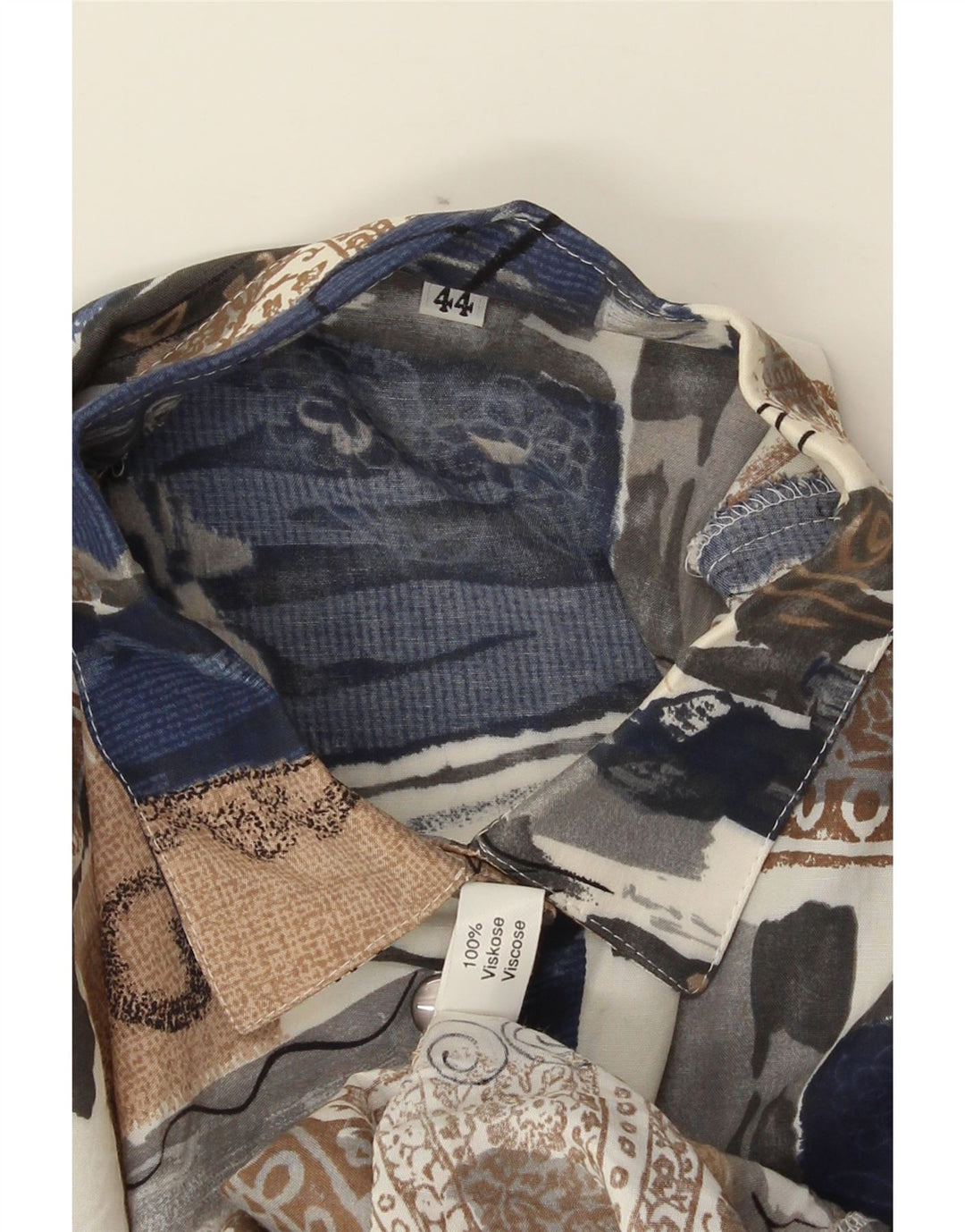 Vintage γυναικείο πουκάμισο EU 44 XL Πολύχρωμο Patchwork Viscose