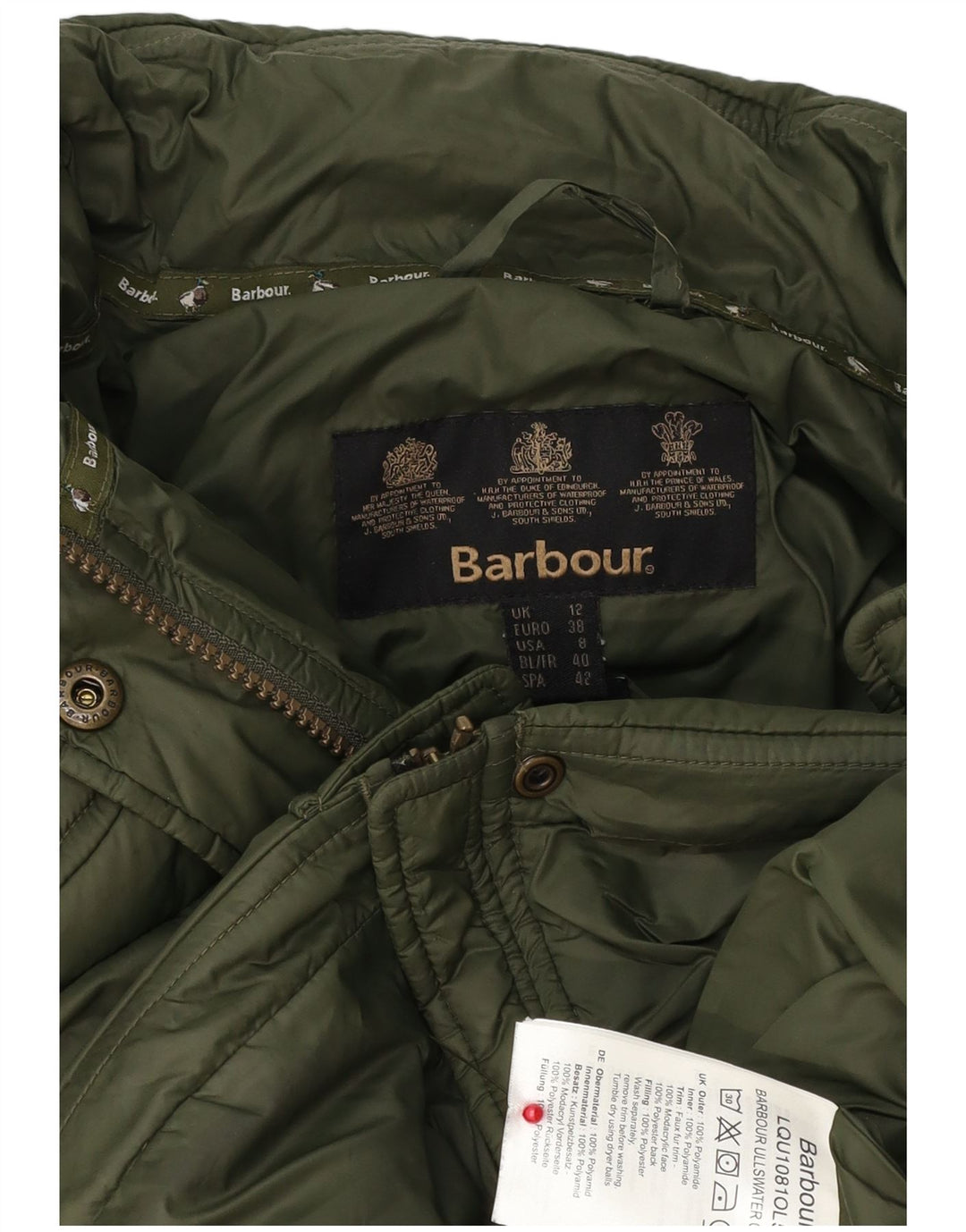 Γυναικείο μπουφάν με κουκούλα Barbour UK 12 Μεσαίο Πράσινο Πολυεστέρας
