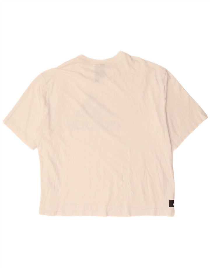 Γυναικείο γραφικό μπλουζάκι μεγάλου μεγέθους ADIDAS UK 20/22 XL λευκό βαμβακερό