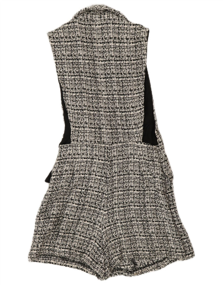 Zara Γυναικείο Αμάνικο Playsuit UK 6 XS Grey Check Polyester