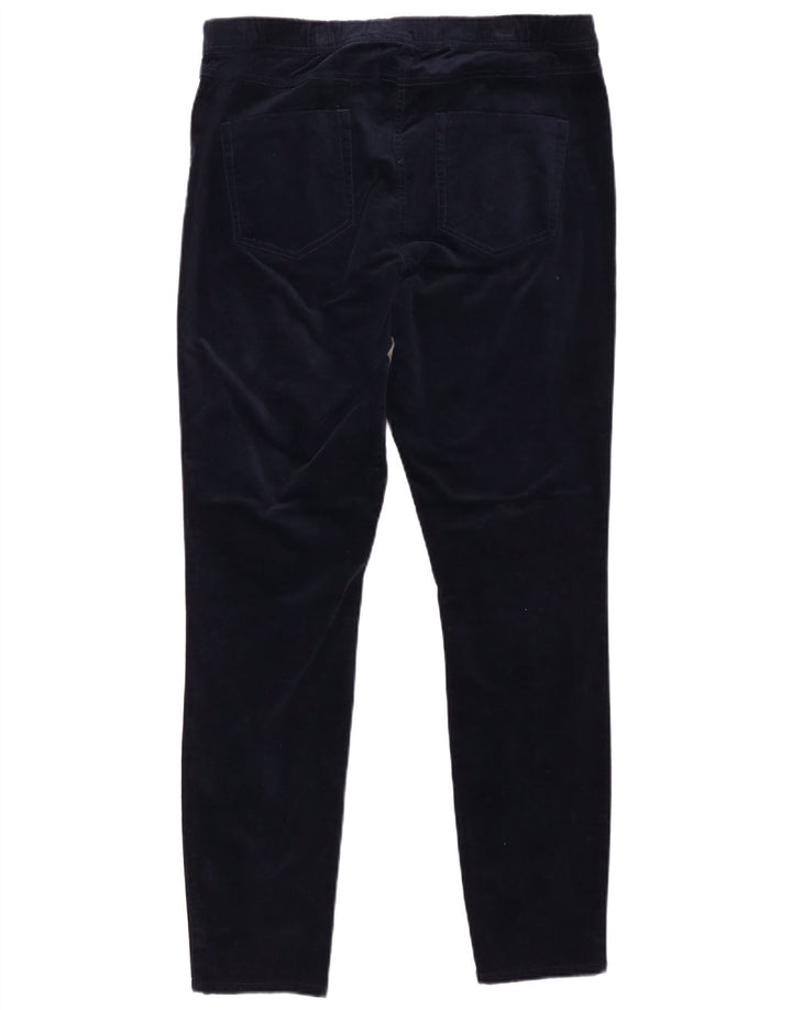 WHITE STUFF Γυναικείο Velvet Casual Παντελόνι UK 16 Large W32 L30 Navy Blue