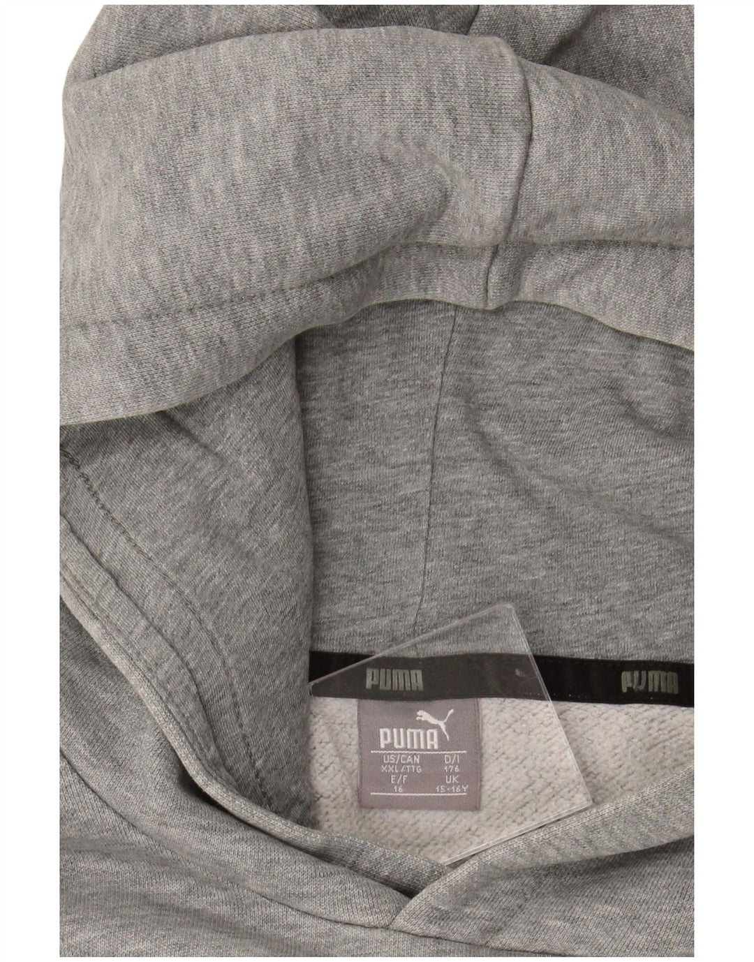 PUMA Boys Graphic Hoodie Jumper 15-16 Years Grey Cotton