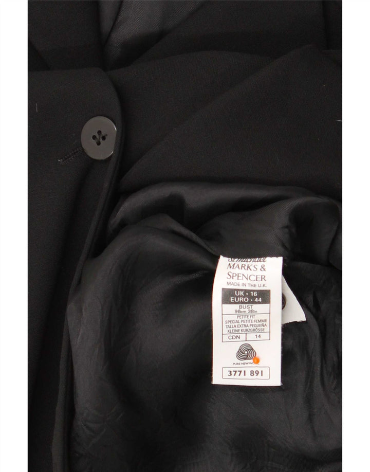 Marks & Spencer Γυναικείο Πανωφόρι UK 16 Large Black New Wool