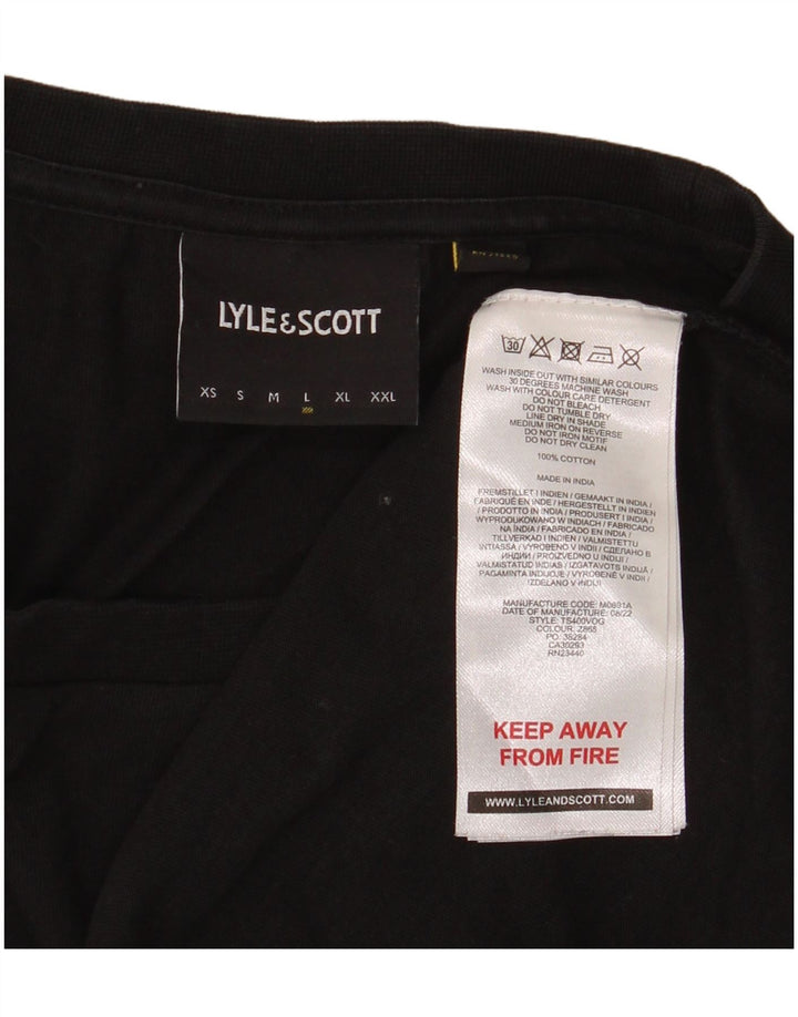 Ανδρικό T-Shirt Lyle & Scott Top μεγάλο μαύρο βαμβακερό