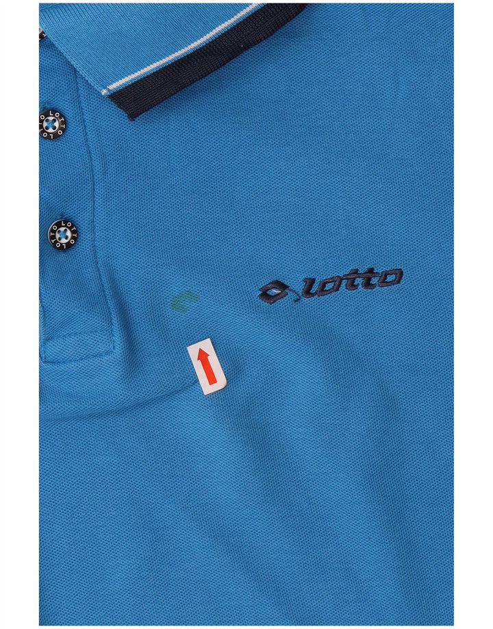 LOTTO Mens Polo Shirt Medium Blue Cotton