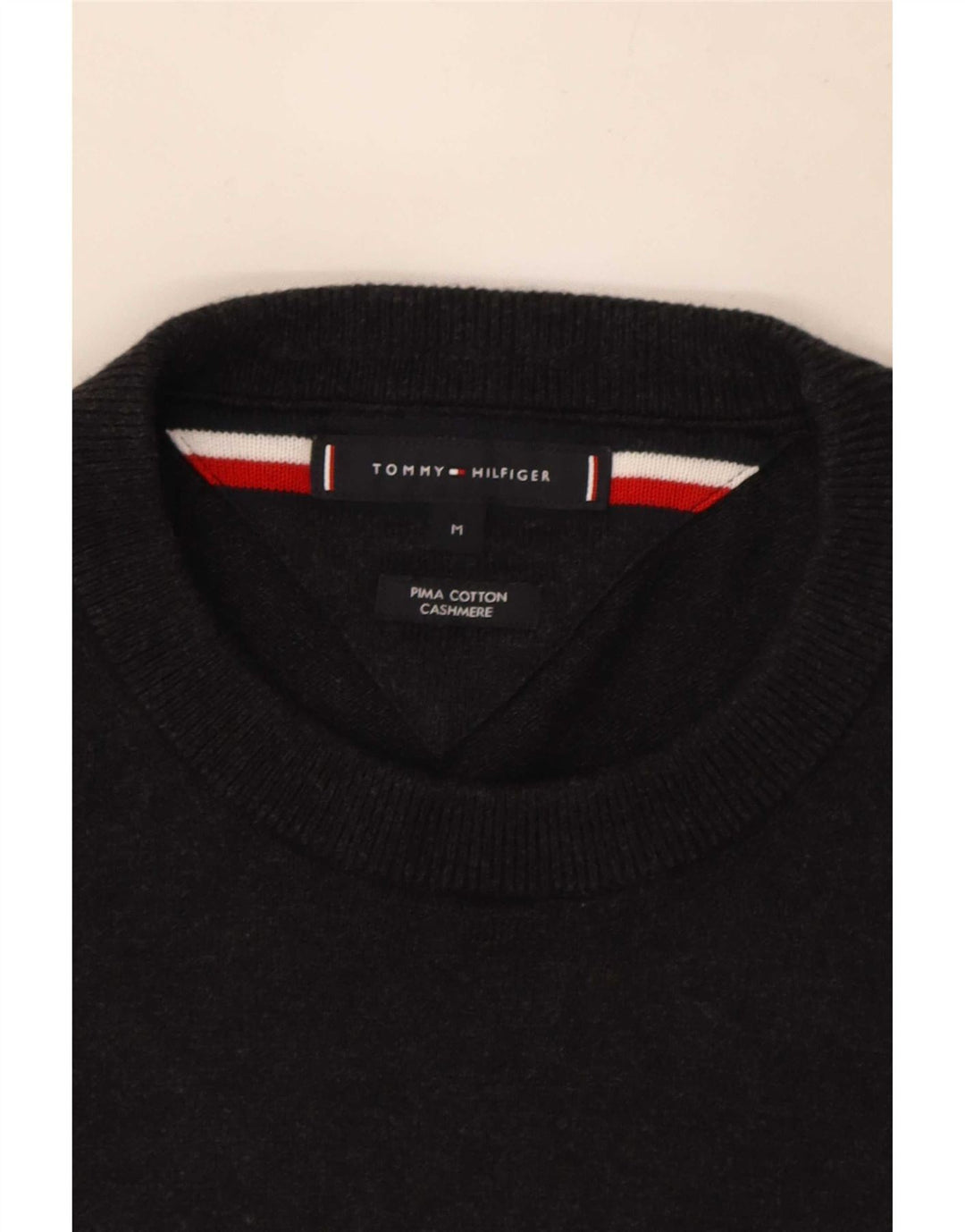 Tommy Hilfiger Ανδρικό πουλόβερ με λαιμόκοψη, μεσαίο βαμβακερό