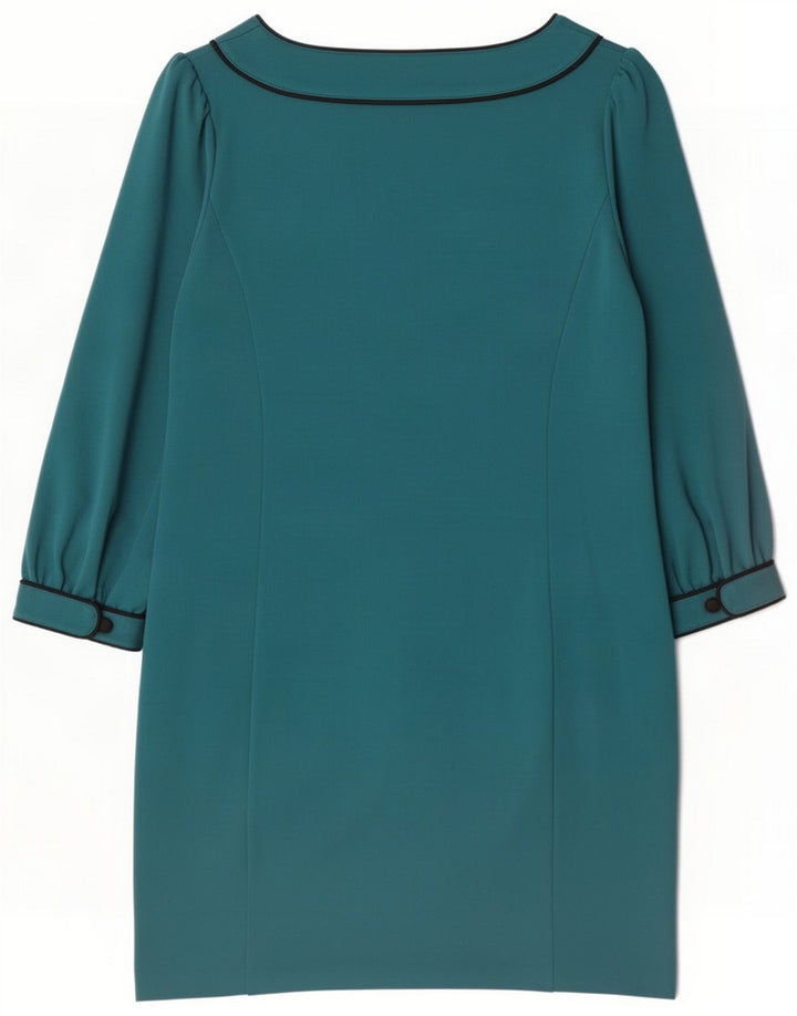 Next Womens 3/4 Sleeve Shift Dress UK 12 Medium Green Polyester