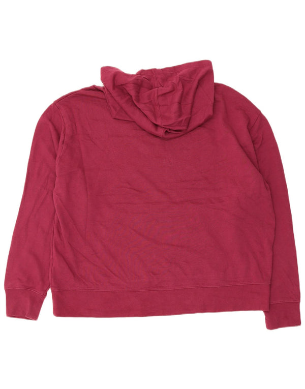 Champion Womens Graphic Oversized Hoodie Jumper UK 18 XL Βαμβακερό μπορντό