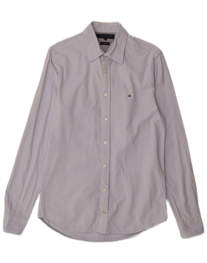 Ανδρικό πουκάμισο Tommy Hilfiger Slim Fit Μικρό μπλε βαμβακερό
