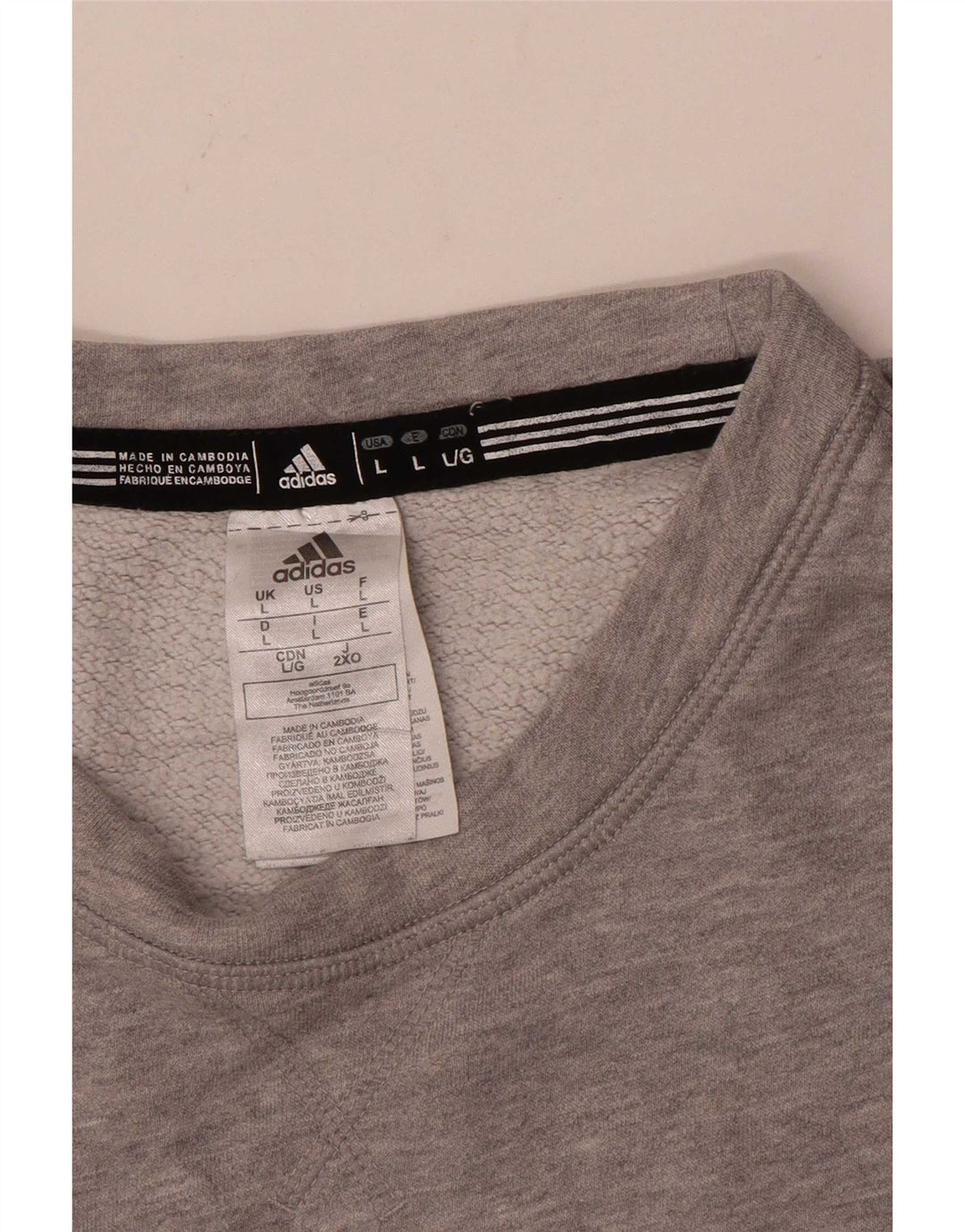 Ανδρικό γραφικό φούτερ Adidas Jumper μεγάλο γκρι βαμβακερό