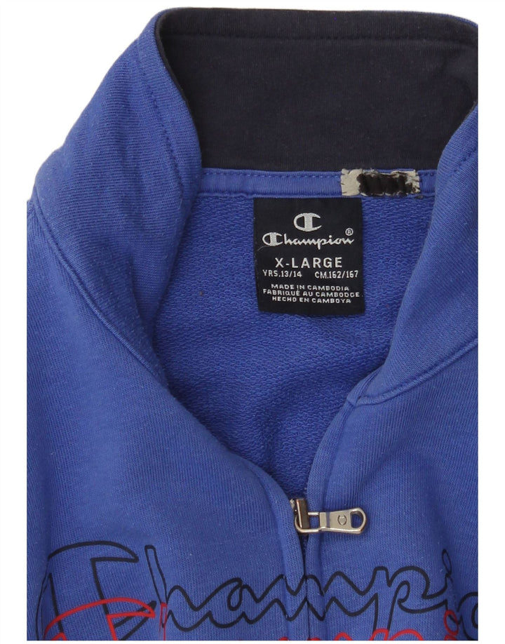 CHAMPION Boys Graphic αθλητική φόρμα Top Jacket 13-14 Years XL Blue