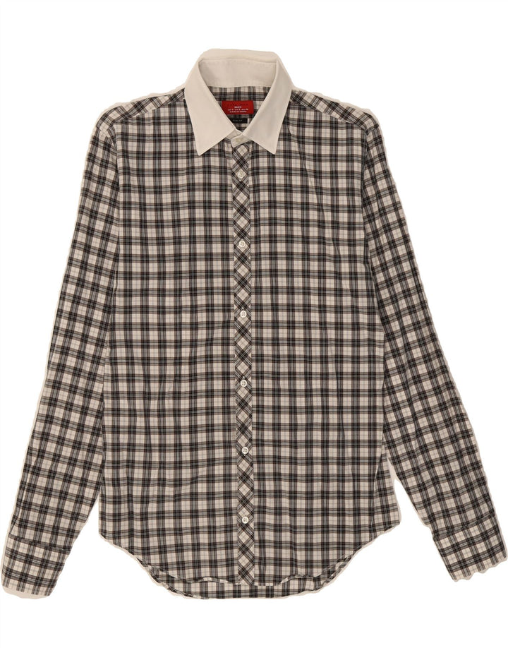 ZARA Mens Slim Fit Shirt Small Black Check Cotton Vintage Zara and Second-Hand Zara from Messina Hembry 