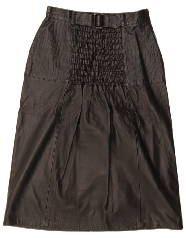 Lavorazione Artigiana Γυναικεία Δερμάτινη Φούστα IT 44 Medium W28 Μαύρη Δερμάτινη