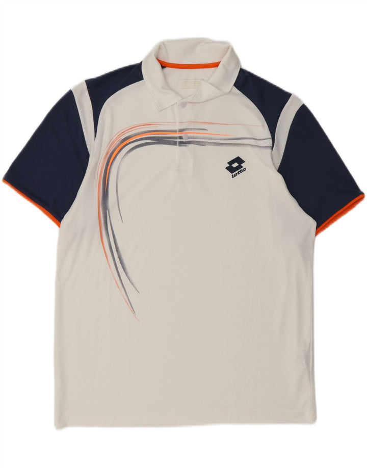 Lotto Ανδρικό γραφικό πουκάμισο πόλο με μεγάλο λευκό χρώμα πολυεστέρα