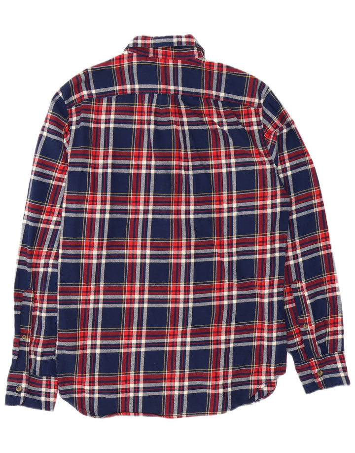 J. Crew Ανδρικό πουκάμισο Classic Fit Flannel Μικρό μπλε ναυτικό βαμβακερό καρό