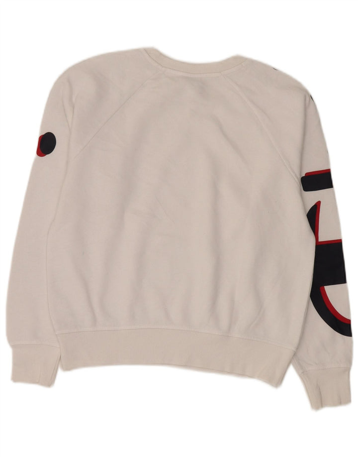Champion Womens Oversized γραφικό φούτερ Jumper UK 10 Small White