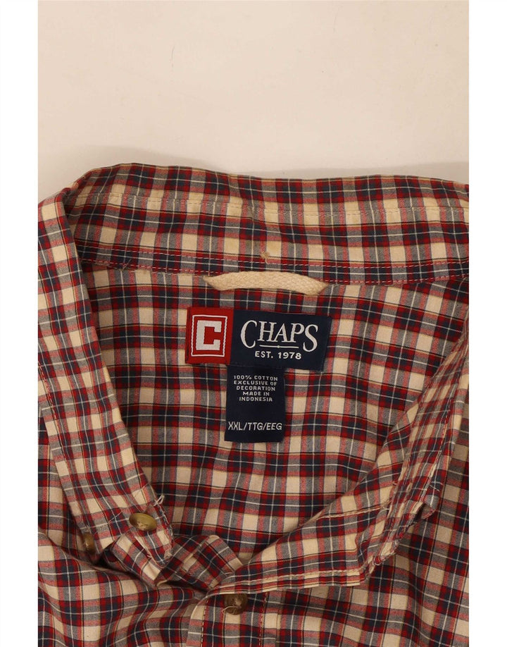 Chaps Ανδρικό πουκάμισο 2XL Κόκκινο βαμβακερό καρό