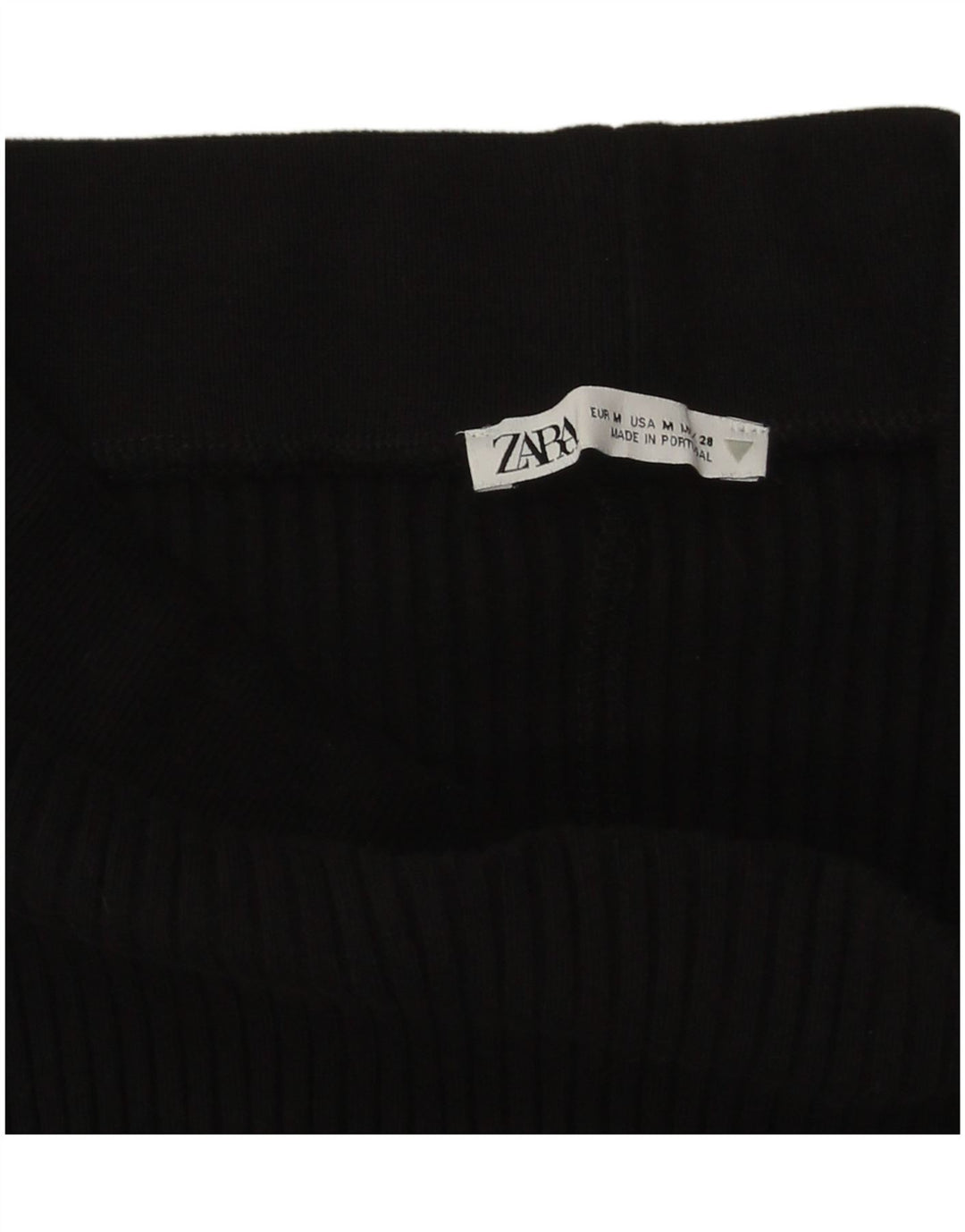 Zara Γυναικεία Πλεκτή Μίντι Φούστα Μεσαία W28 Μαύρη