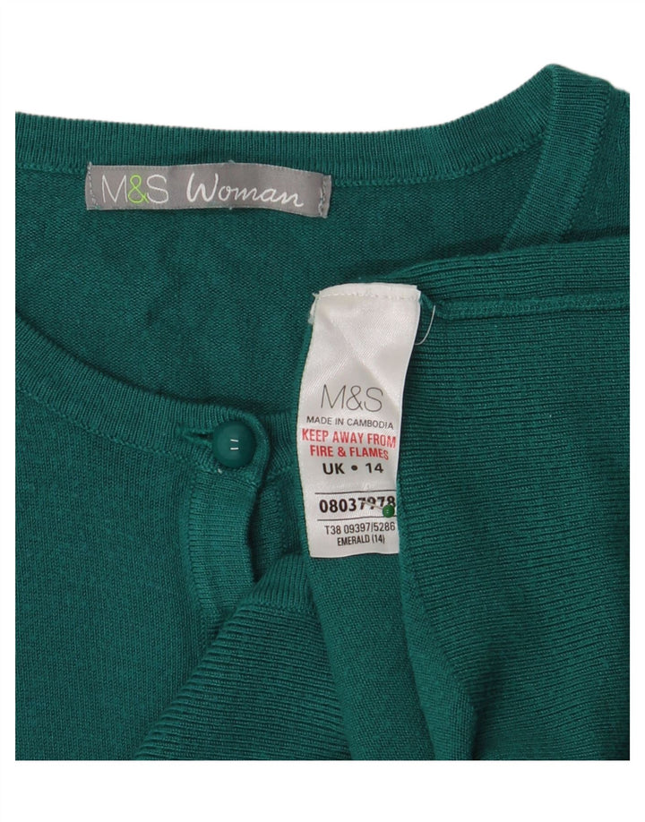 Marks & Spencer Γυναικεία Ζακέτα πουλόβερ UK 14 Μεσαία Πράσινη Βισκόζη