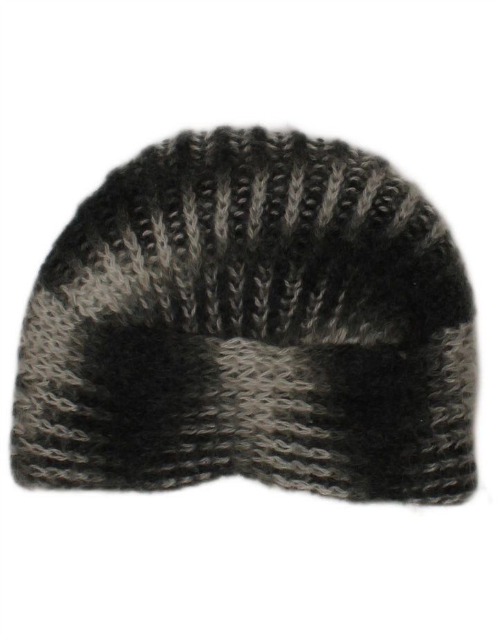 Vintage γυναικείο πλεκτό καπέλο τουρμπάνι One Size Χακί ριγέ