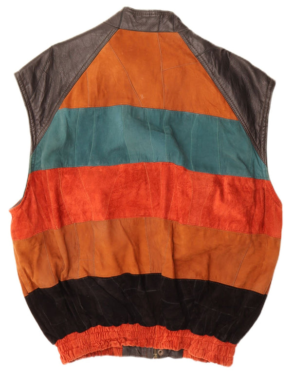 Ανδρικό δερμάτινο Gilet VINTAGE UK 42 XL Πολύχρωμο Colourblock