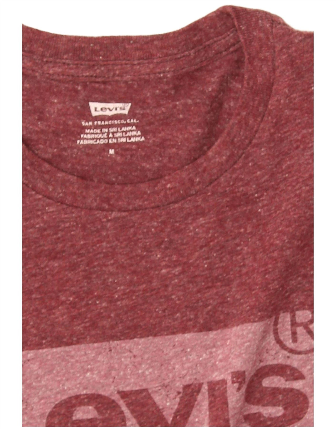 Ανδρικό γραφικό T-Shirt Levi's Top Medium Burgundy Flecked