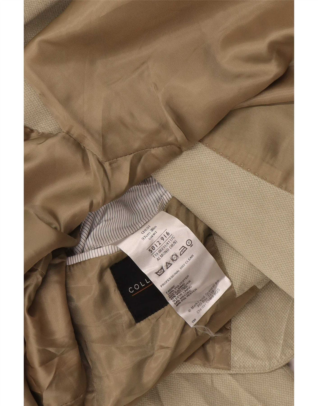 Marks & Spencer Ανδρικό κοντό σακάκι 2 κουμπιών UK 38 Medium Beige