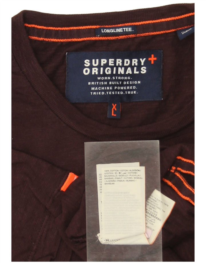Ανδρικό T-Shirt SUPERDRY Top XL Βουργουνδί Βαμβακερό