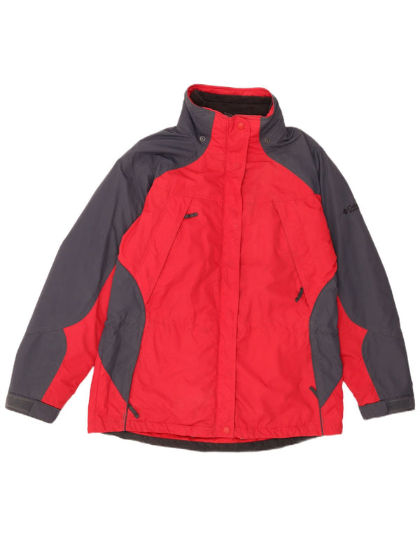 Columbia Γυναικείο μπουφάν βροχής UK 16 Large Navy Blue Colorblock Πολυεστέρας