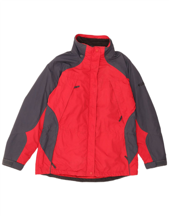 Columbia Γυναικείο μπουφάν βροχής UK 16 Large Navy Blue Colorblock Πολυεστέρας